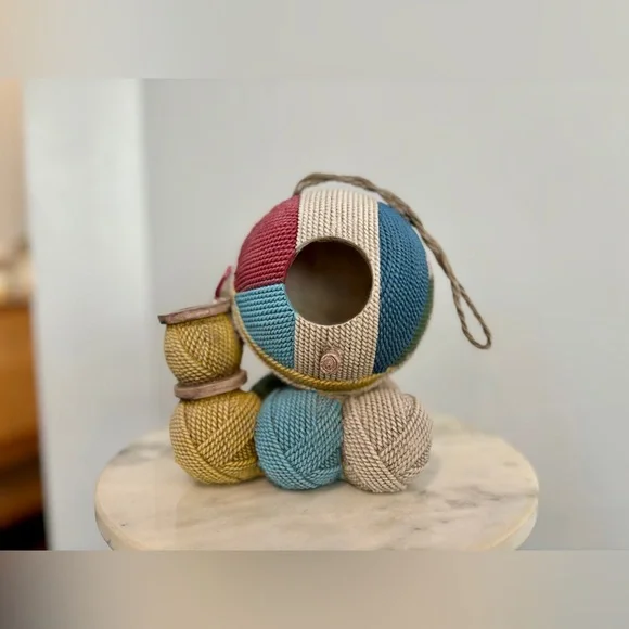 Yarn Birdhouse Hanging Cottagecore Craft Room Decor - Picture 2 of 9